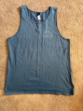 Volcom Men’s Slate Blue Tank Top with Chest Logo “Stone Made”